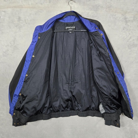 Vintage FootJoy dryjoys jacket Mens XL Black blue Windbreaker Full Zip lined - Picture 3 of 13